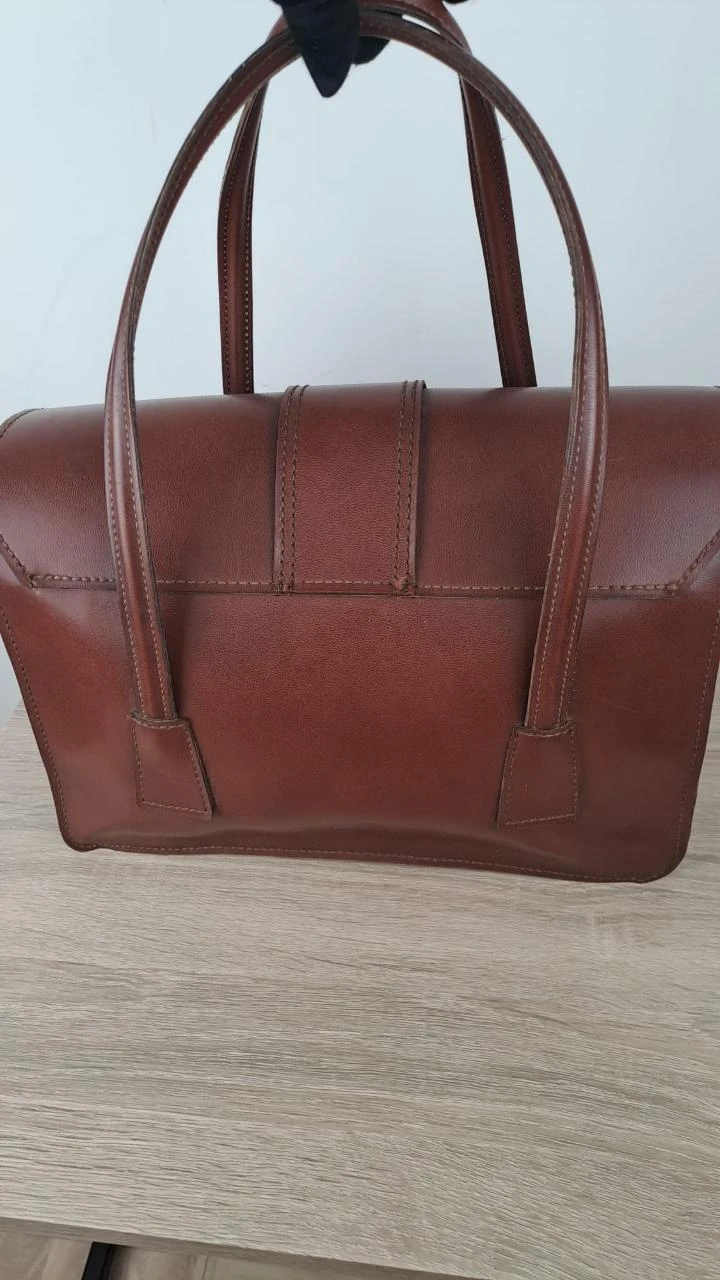 Vintage / Retro / Brown / Women / Leather / 155 Bitting Satchel Handbag / Vintage Dressing – photo 4